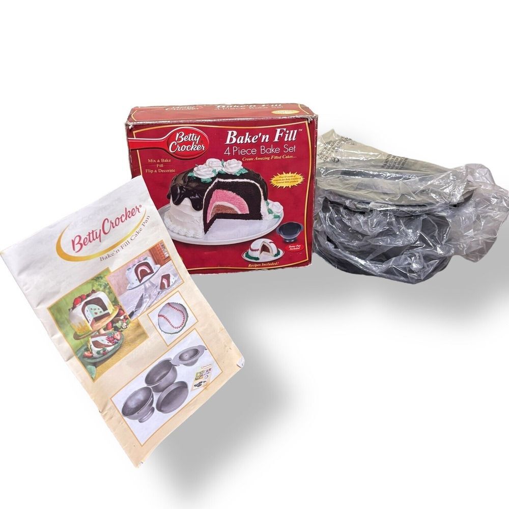 Bake 'n Fill 4 Piece Bake Set - Betty Crocker - Filled Cake - Recipes - OG Box